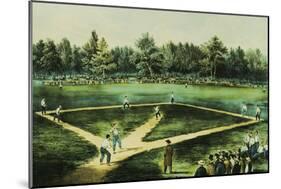The American National Game of Baseball-Currier & Ives-Mounted Giclee Print