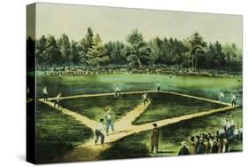 The American National Game of Baseball-Currier & Ives-Stretched Canvas