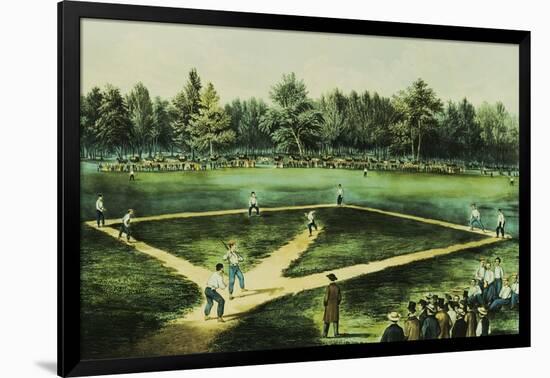 The American National Game of Baseball-Currier & Ives-Framed Giclee Print