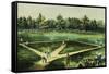 The American National Game of Baseball-Currier & Ives-Framed Stretched Canvas