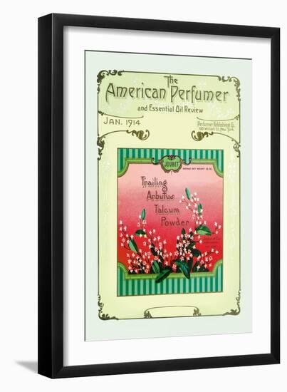 The American Perfumer and Essential Oil Review: Joubet Trailing Arbutus Talcum Powder-null-Framed Art Print