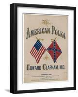 The American Polka, the Rival Flags are Featured on the Cover of This Topical Musical Piece-null-Framed Art Print