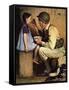 The American Way (or Soldier Feeding Girl)-Norman Rockwell-Framed Stretched Canvas