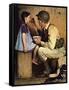 The American Way (or Soldier Feeding Girl)-Norman Rockwell-Framed Stretched Canvas