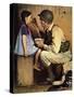 The American Way (or Soldier Feeding Girl)-Norman Rockwell-Stretched Canvas