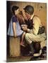 The American Way (or Soldier Feeding Girl)-Norman Rockwell-Mounted Giclee Print