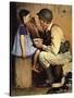 The American Way (or Soldier Feeding Girl)-Norman Rockwell-Stretched Canvas