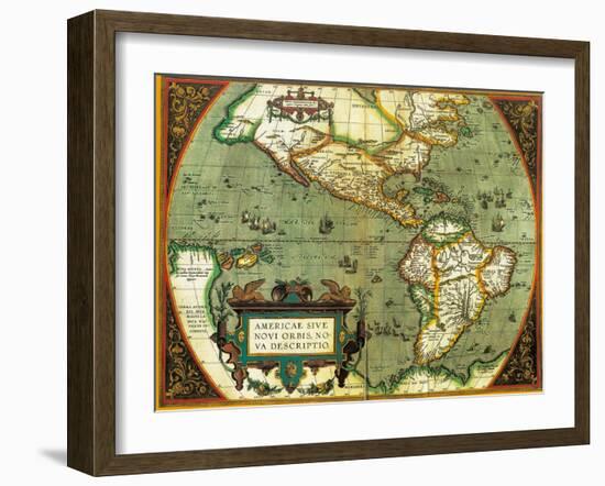 The Americas, 1584-Science Source-Framed Giclee Print