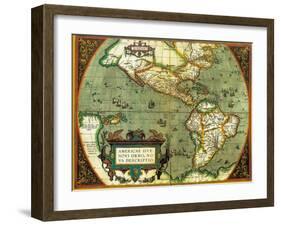 The Americas, 1584-Science Source-Framed Giclee Print