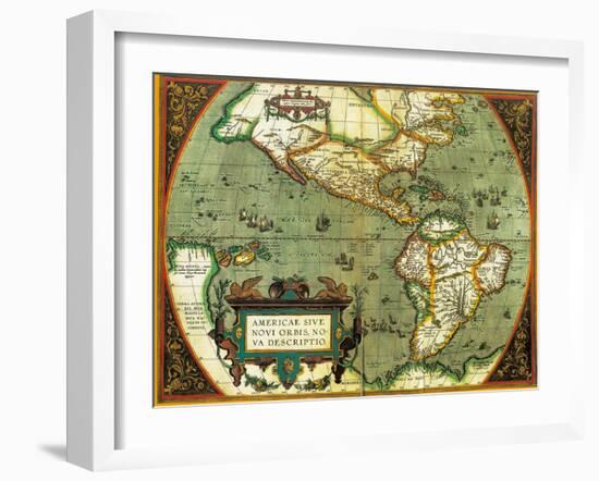 The Americas, 1584-Science Source-Framed Giclee Print