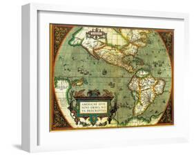 The Americas, 1584-Science Source-Framed Giclee Print