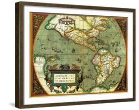 The Americas, 1584-Science Source-Framed Giclee Print