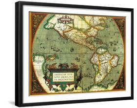 The Americas, 1584-Science Source-Framed Giclee Print