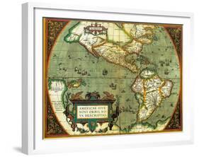 The Americas, 1584-Science Source-Framed Giclee Print