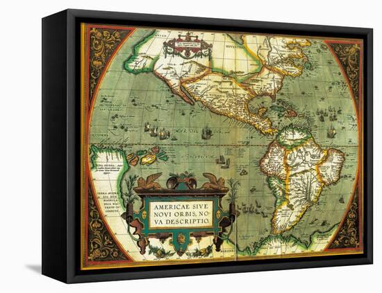 The Americas, 1584-Science Source-Framed Stretched Canvas
