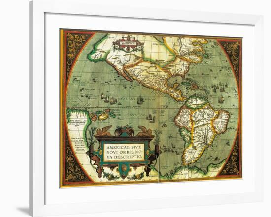 The Americas, 1584-Science Source-Framed Giclee Print