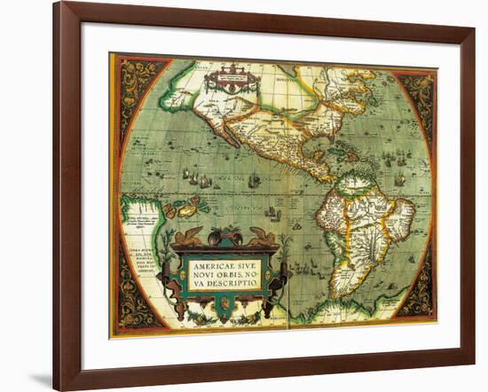 The Americas, 1584-Science Source-Framed Giclee Print