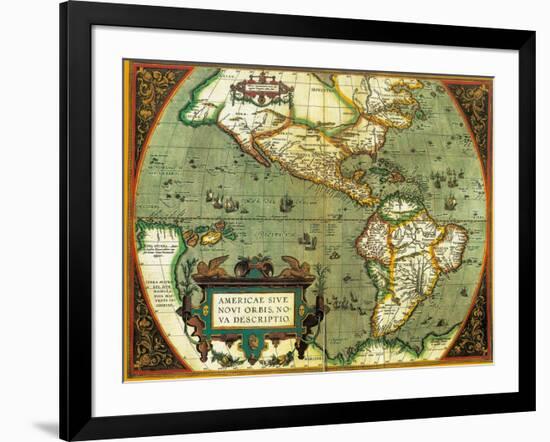 The Americas, 1584-Science Source-Framed Giclee Print