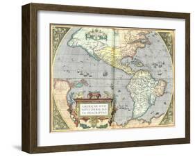 The Americas, 1592-Abraham Ortelius-Framed Giclee Print