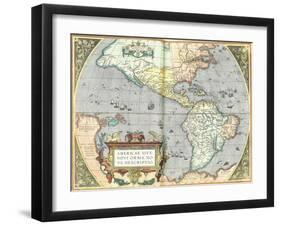 The Americas, 1592-Abraham Ortelius-Framed Giclee Print