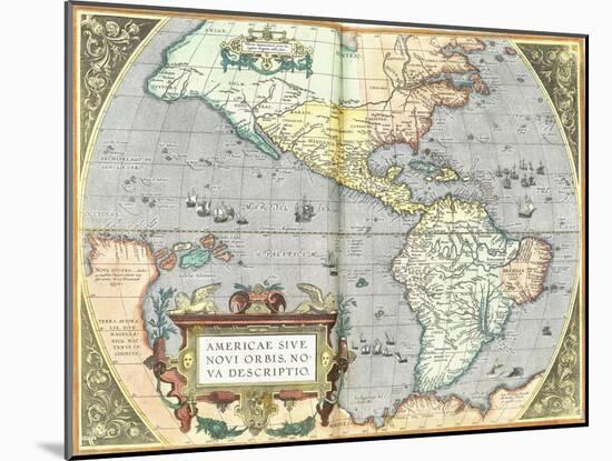 The Americas, 1592-Abraham Ortelius-Mounted Giclee Print