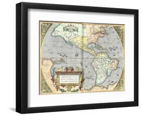 The Americas, 1592-Abraham Ortelius-Framed Premium Giclee Print