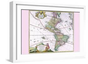 The Americas - the Western Hemisphere-Heirs Homanns-Framed Art Print