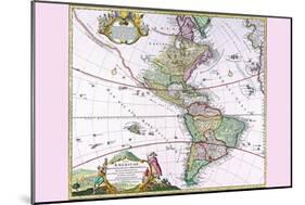 The Americas - the Western Hemisphere-Heirs Homanns-Mounted Art Print