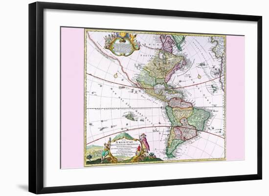 The Americas - the Western Hemisphere-Heirs Homanns-Framed Art Print