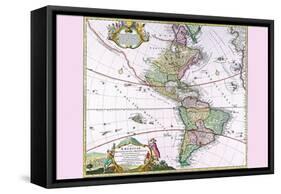 The Americas - the Western Hemisphere-Heirs Homanns-Framed Stretched Canvas