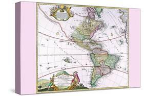 The Americas - the Western Hemisphere-Heirs Homanns-Stretched Canvas