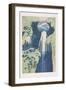 The Amida Falls in the far Reaches of the Kisokaid? Road (Kisoji No Oku Amida-Ga-Taki) (Colour Wood-Katsushika Hokusai-Framed Giclee Print