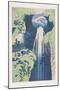 The Amida Falls in the far Reaches of the Kisokaid? Road (Kisoji No Oku Amida-Ga-Taki) (Colour Wood-Katsushika Hokusai-Mounted Giclee Print