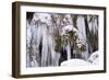 The Ammer and the Schleierfalle in Winter with Ice and Snow in the Allgau-Wolfgang Filser-Framed Photographic Print