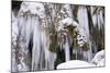The Ammer and the Schleierfalle in Winter with Ice and Snow in the Allgau-Wolfgang Filser-Mounted Photographic Print