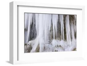 The Ammer and the Schleierfalle in Winter with Ice and Snow in the Allgau-Wolfgang Filser-Framed Photographic Print