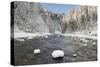 The Ammer in Winter with Ice and Snow-Wolfgang Filser-Stretched Canvas