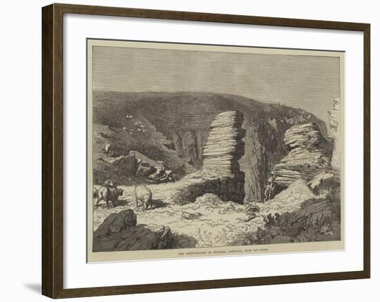 The Amphitheatre of Beliddea, Cornwall, from Pen Olver-R. Dudley-Framed Giclee Print