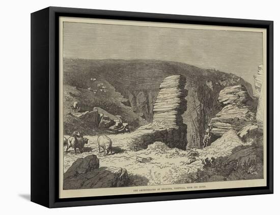 The Amphitheatre of Beliddea, Cornwall, from Pen Olver-R. Dudley-Framed Stretched Canvas