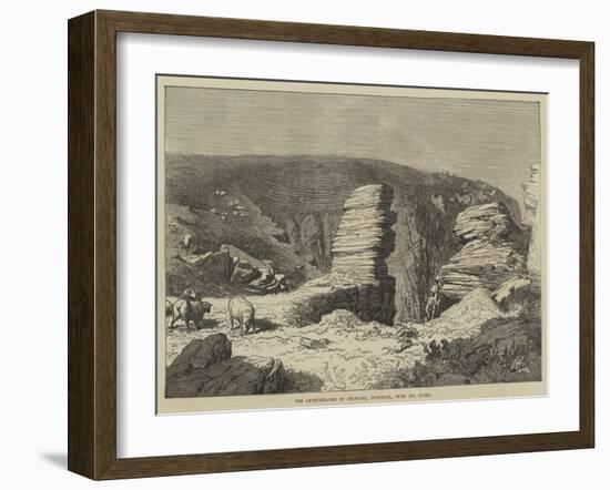 The Amphitheatre of Beliddea, Cornwall, from Pen Olver-R. Dudley-Framed Giclee Print
