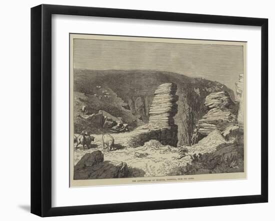 The Amphitheatre of Beliddea, Cornwall, from Pen Olver-R. Dudley-Framed Giclee Print