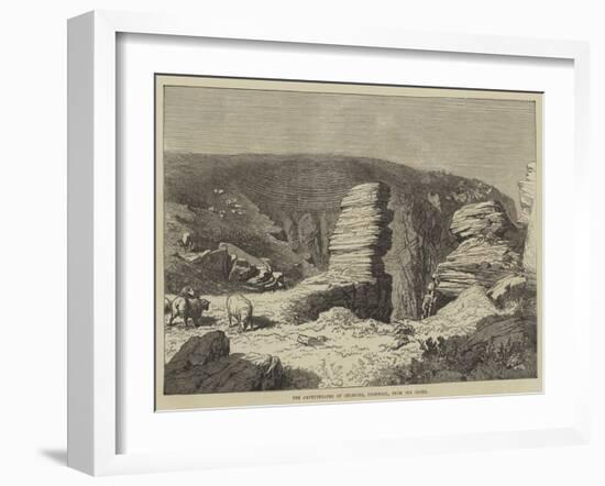 The Amphitheatre of Beliddea, Cornwall, from Pen Olver-R. Dudley-Framed Giclee Print