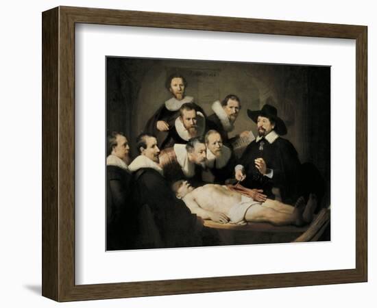 The Anatomy Lecture of Dr-Rembrandt van Rijn-Framed Art Print