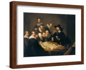 The Anatomy Lesson of Dr Nicolaes Tulp, 1632-Rembrandt van Rijn-Framed Giclee Print