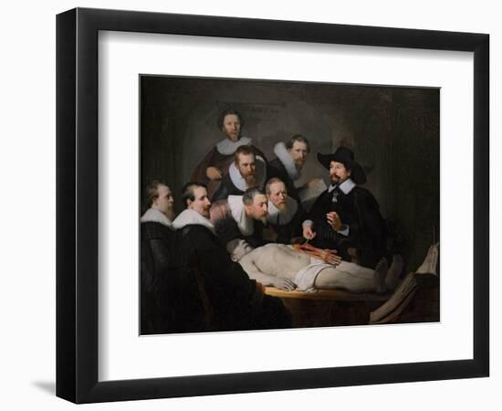 The Anatomy Lesson of Dr. Nicolaes Tulp, 1632-Rembrandt van Rijn-Framed Premium Giclee Print