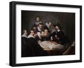 The Anatomy Lesson of Dr. Nicolaes Tulp, 1632-Rembrandt van Rijn-Framed Giclee Print