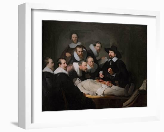 The Anatomy Lesson of Dr. Nicolaes Tulp, 1632-Rembrandt van Rijn-Framed Giclee Print