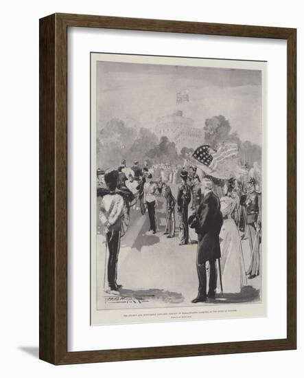 The Ancient and Honourable Artillery Company of Massachusetts Inspected by the Queen at Windsor-Thomas Walter Wilson-Framed Giclee Print