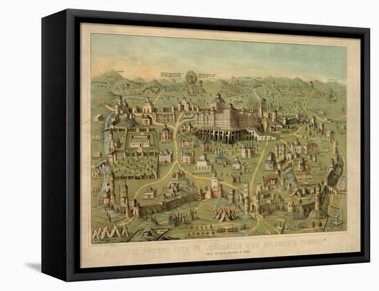 The Ancient City of Jerusalem with Solomon's Temple, 1871-null-Framed Stretched Canvas