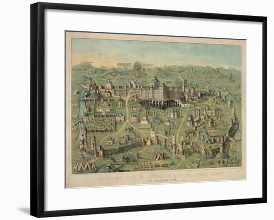 The Ancient City of Jerusalem with Solomon's Temple-null-Framed Giclee Print